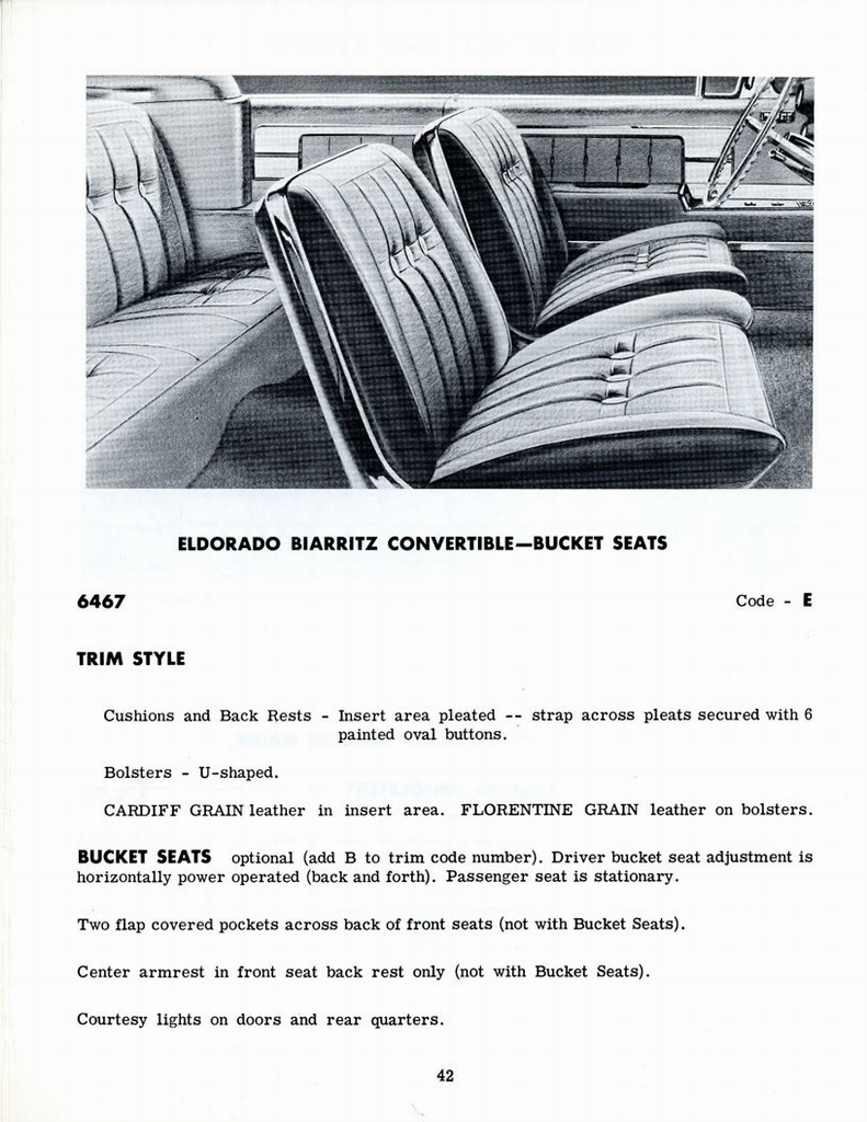 1960 Cadillac Optional Specifications Manual Page 43